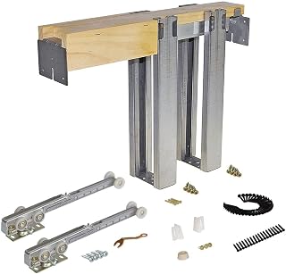 Johnson Hardware 1500 Soft Close Commercial Grade Pocket Door Frame for 2x4 Walls, 28x80 Inch - Durable Steel Kit