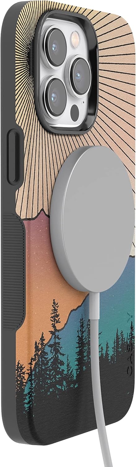Casely iPhone 14 Pro Max Case | Golden Hour | Mountain Sunset | Bold Protective Design | Compatible with MagSafe
