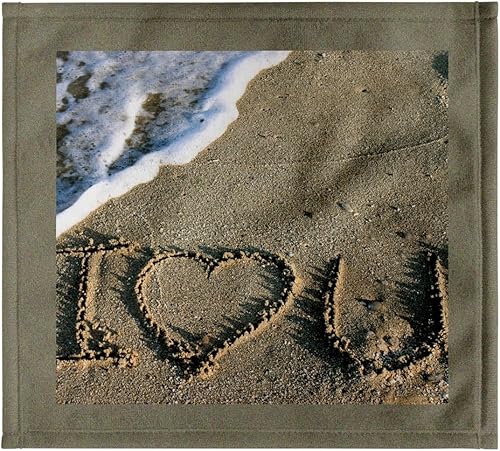 3dRose Paño de lavado 11x12 para cara y cuerpo - Miami, Florida, EE. UU. Te amo escrito en la arena. Amor