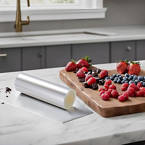 Vista 15 de DATANYA Collar de pastel de 4 x 394 pulgadas, rollo de acetato transparente para tartas, collares de mousse transparente para tartas, hojas