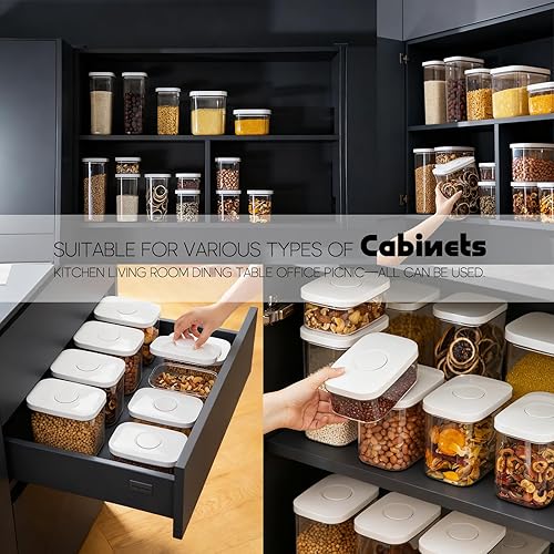 Miniatura 9 de Dispensador de arroz de 5 libras, contenedor de almacenamiento de cereales con taza medidora, contenedores de alimentos para el hogar para la