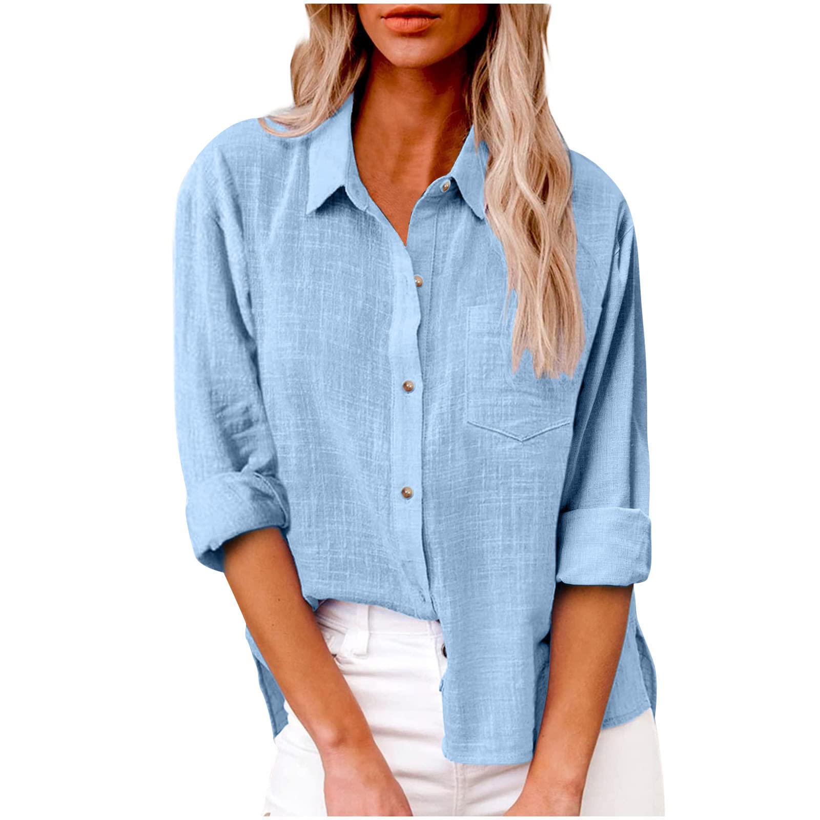 NUSGEAR 2022 Blusa Camisa Mujer otoño Elegante Color sólido Manga Larga Moda Blusas Camisa de Oficina Negocio Cuello en v Basic Camiseta Tops Casual Fiesta T-Shirt Original tee Talla Grande