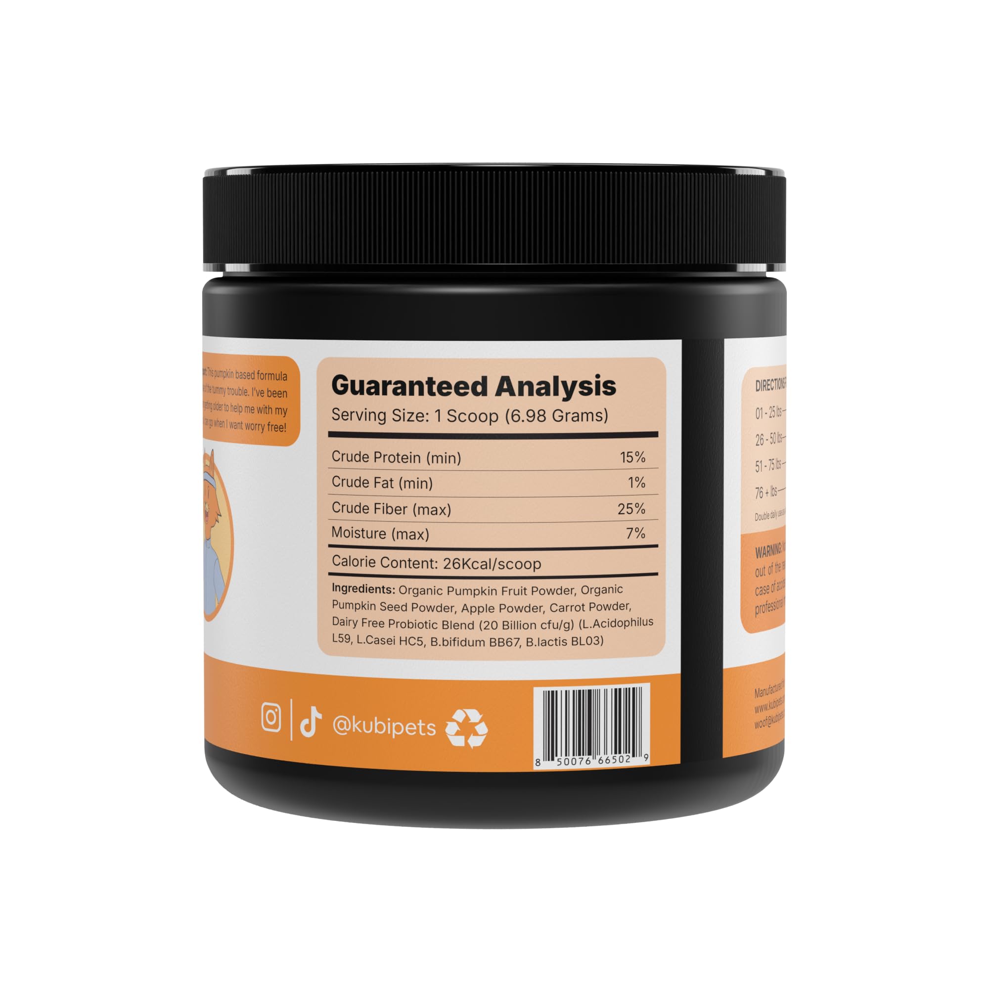 Pumpkin Gut Support for Dogs – Digestive Health Supplement with Natural Fiber & Probiotics, 30 Servings | Kubi Pets (30) - image 3
