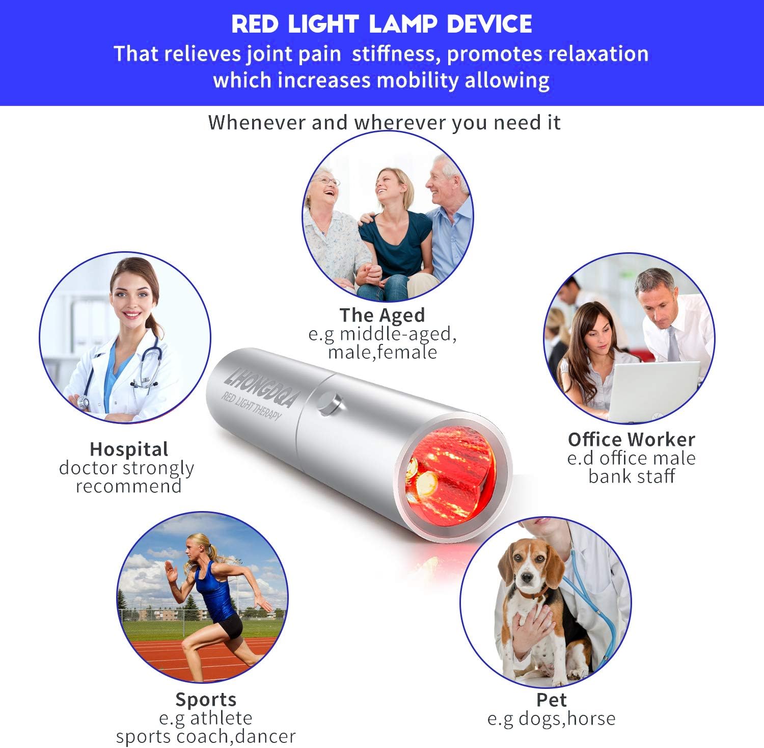 Red Ligh Relief Device for Joint and Muscle Pain Great for Back, Neck, Shoulder, Knees, Hand