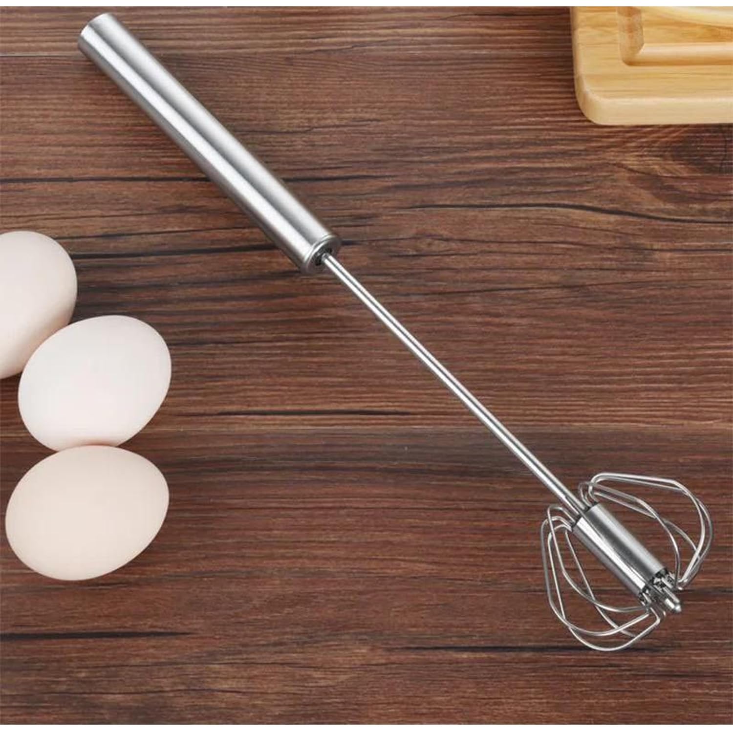 Stainless Steel Power-Free Hand Blender Mixer | Manual Hand Push Egg Beater & Whisk | Multipurpose Lassi, Buttermilk, Dahi Maker | Semi-Automatic Kitchen Hand Mixer-image-27