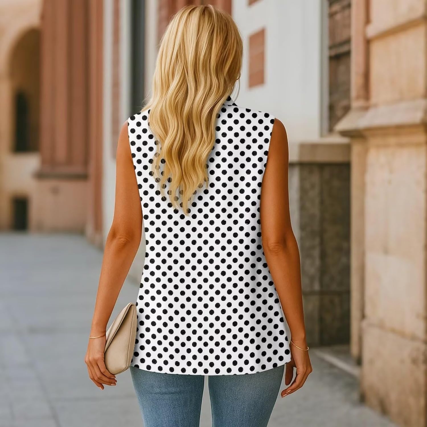 Women's Blazers Vest Jackets Fashion Work Office Vests Tops Sleeveless Loose Fit Waistcoat with Pockets