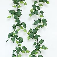 Vista 54 de Mizii 2 Strands Artificial Maples Vines Garland 79" Fake Vine Silk Maple Leaves Faux Hanging Fall Garland for Fall Decor Thanksgiving Porch Mantle