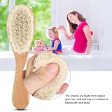 Miękka szczotka do włosów kozich, grzebień do masażu głowy dziecka, gładkie włosie kozie z drewnianym uchwytem