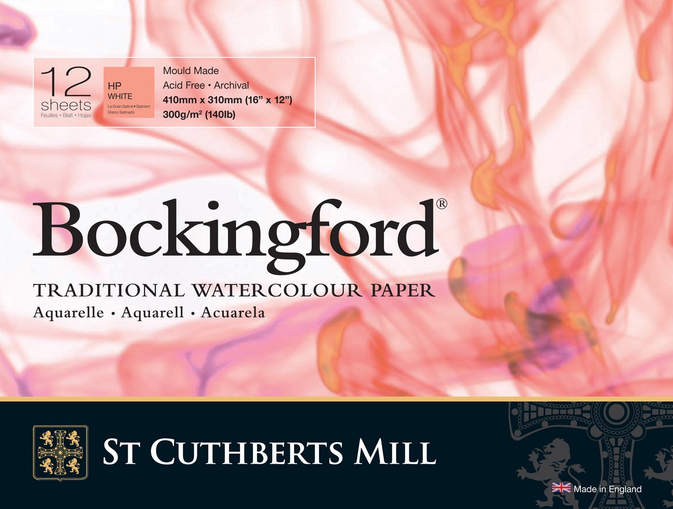 Bockingford 300gsm Glued Pad 16" x 12" (410 x 310mm) Hot Pressed