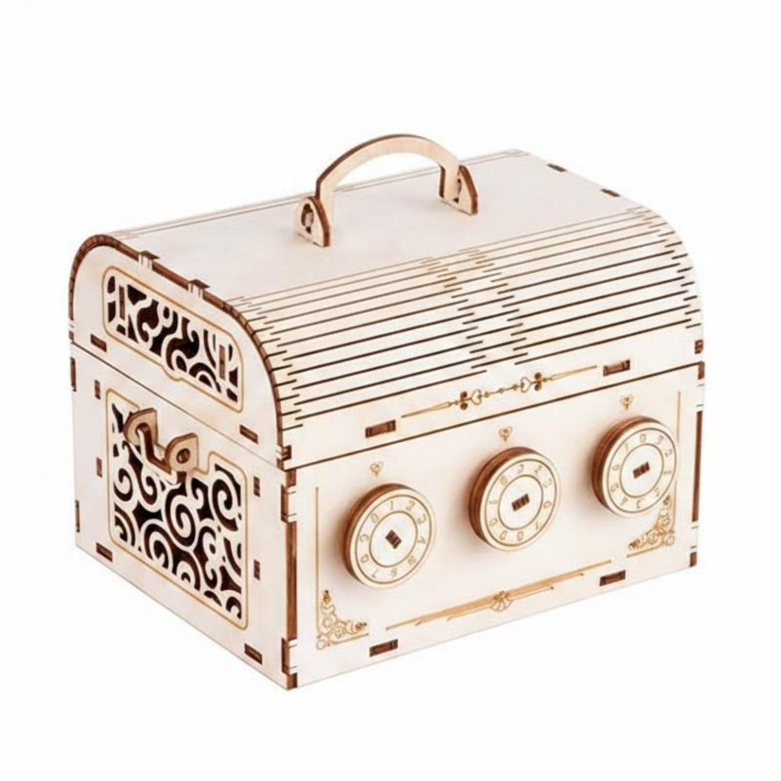 3D Wooden Brain Teaser Box Gift Idea Wooden Code Box Locking Latch DIY Assembly Model for Adults, Desk Display, Large Password Box | 3D Puzzles | Contemporary Puzzles | Puzzles-picture-10