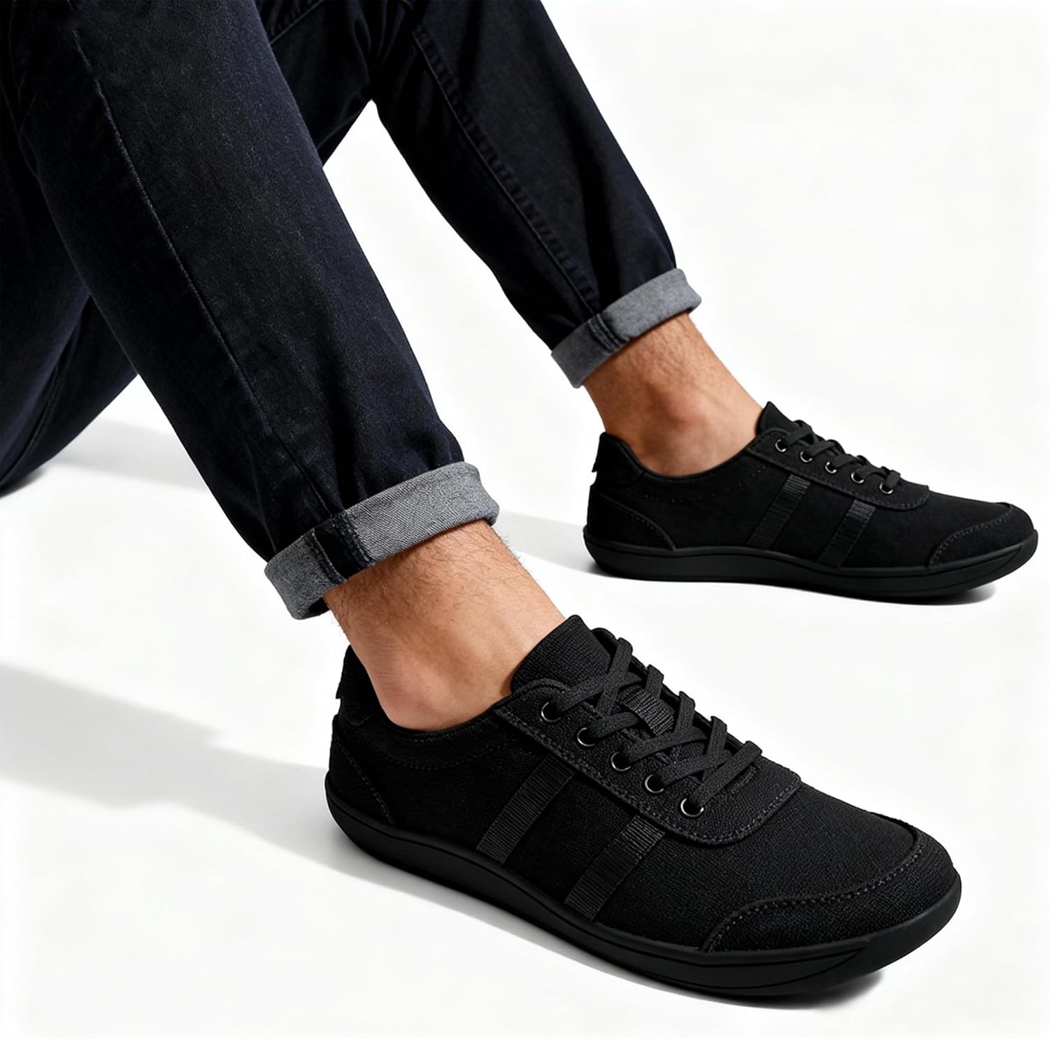 Barefoot Shoes for Men, Zero Drop Wide Toe Box Shoes, Minimalist Breathable Soft Canvas Sneakers - Image 2