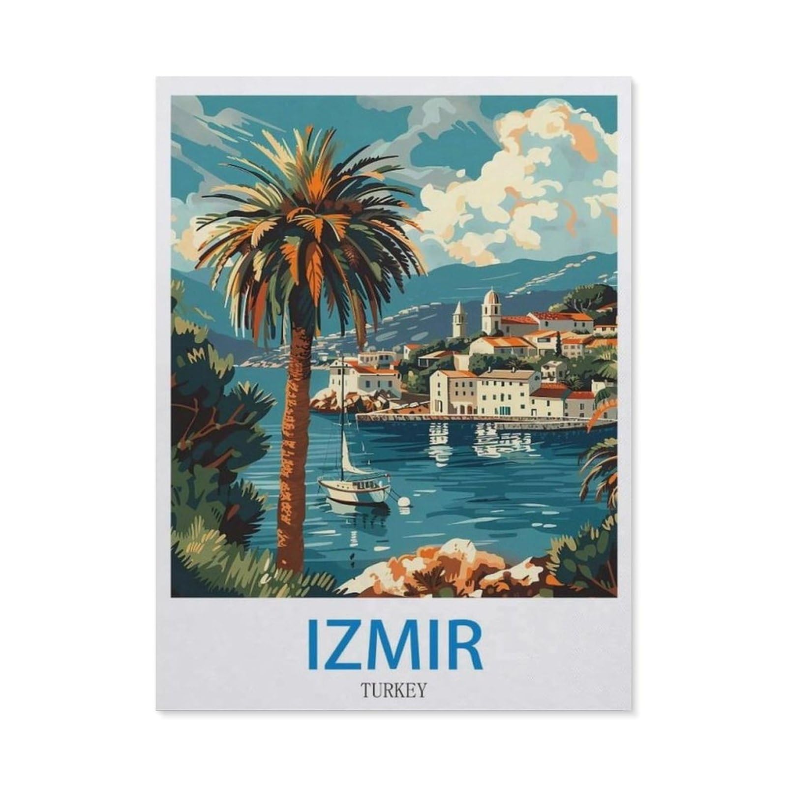 Beayodkp （50 X 60 Cm/19.68 X 23.62 Inches） 5D Diy Diamond Painting，Izmir Turkey，Art Living Room Wall Decoration Gift-Ci61
