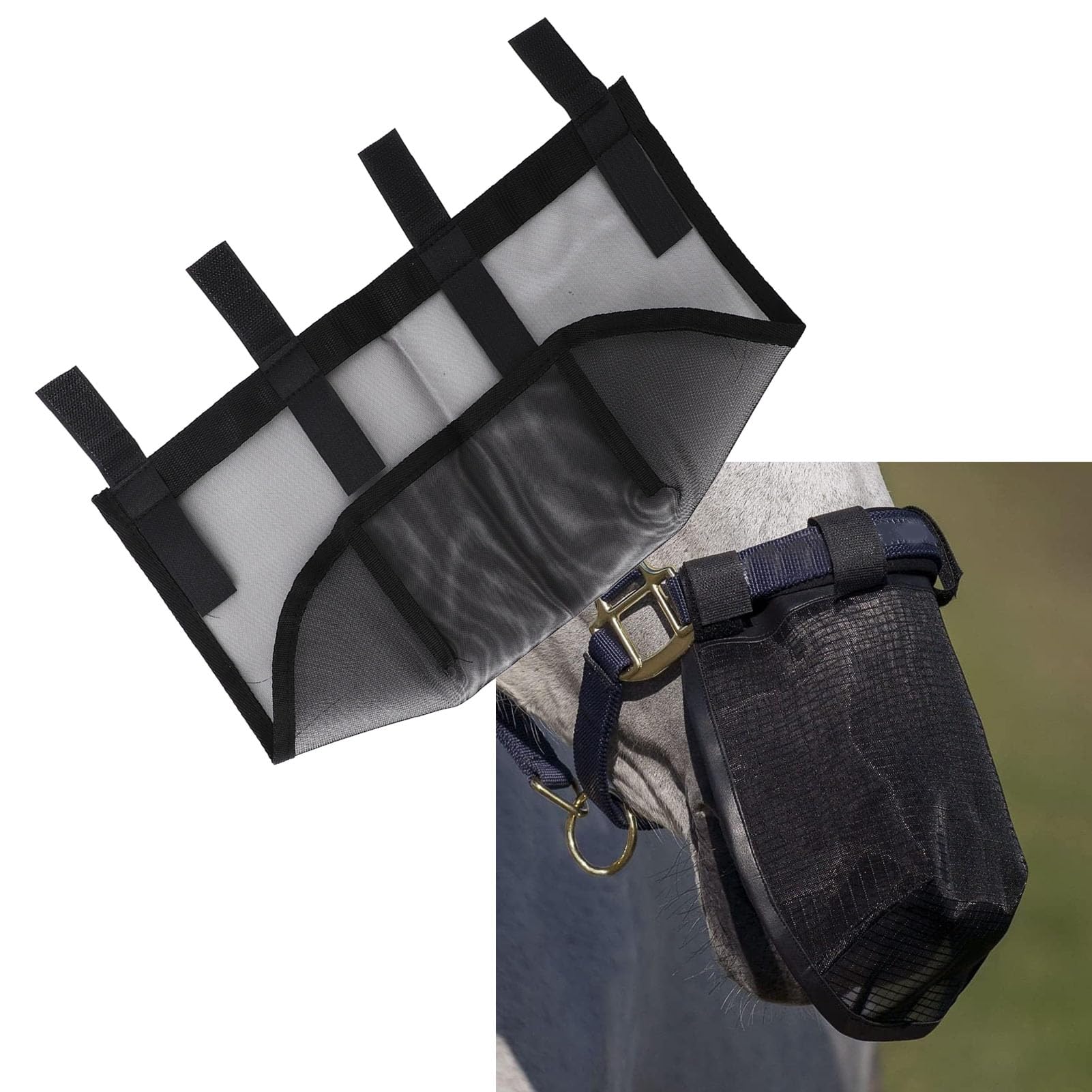 Horse Mesh Nose Protective Cover, Horse Mesh Nose Fly Mask Strong Lightweight Comfortable Wear Sturdy for Livestock