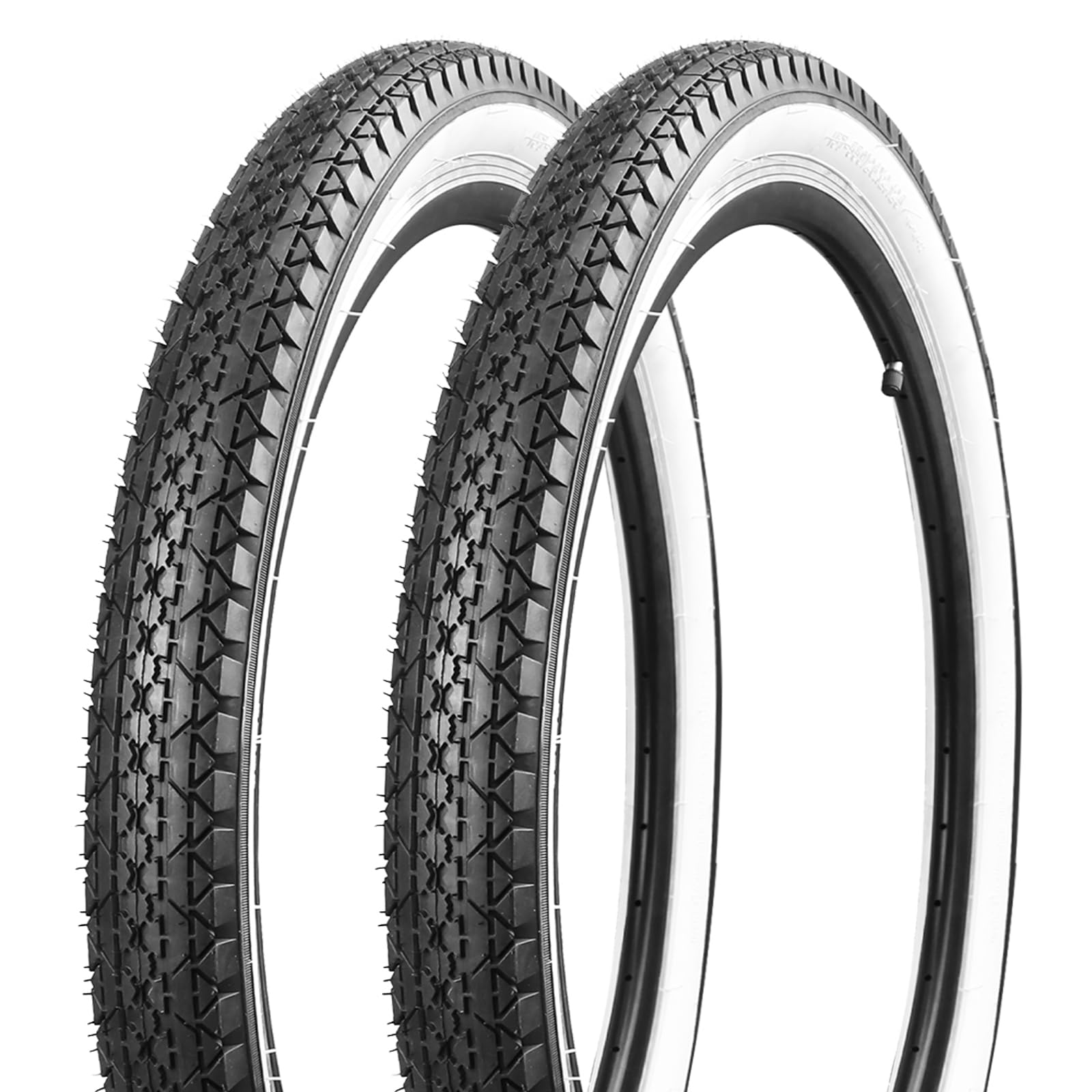 BALINGE 26 inch 2pack Bicycle Tires, Cruiser Bike, Black, Synthetic Rubber, Grooved, Clincher, 2.13 inches