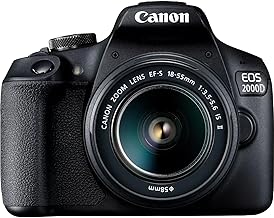 Canon EOS 2000D Digital Camera for Photography + EF-S 18-55mm IS II Lens - Black