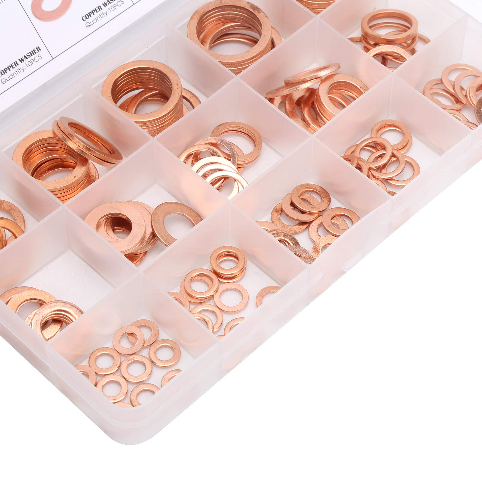 150 stuks M5 ~ M22 rode koperen sluitring platte afdichtring rood koperen pakking pakking afdichtring sluitring