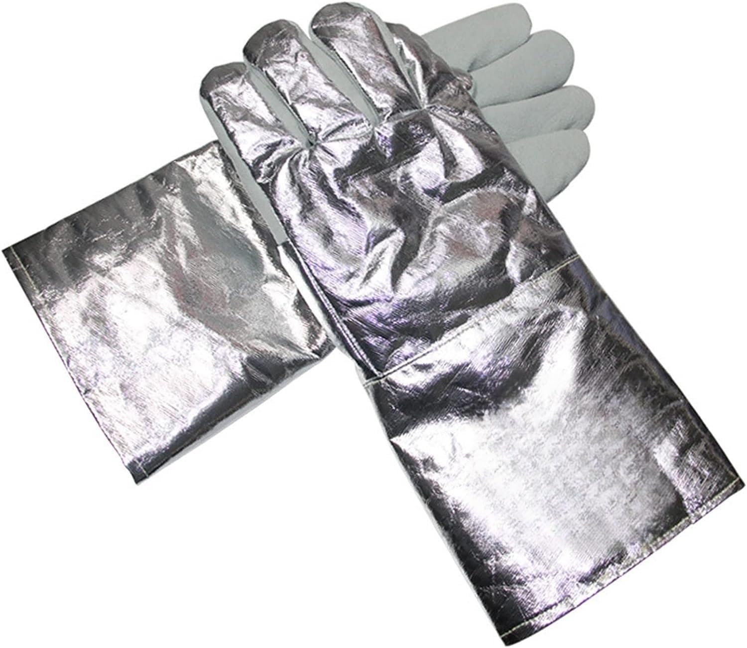 Gartenhandschuhe, schnittfeste Handschuhe, feuerfeste Handschuhe, Verbrühschutzhandschuhe aus Rindsleder, Aluminiumfolie, Isolierhandschuhe, Schweißhandschuhe, Handschuhe for Metallurgie, Herd, Grill