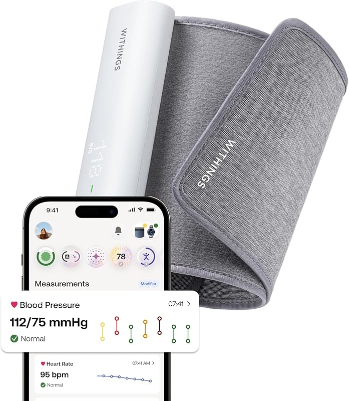Withings BPM Connect - Tensiomètre Électronique à Bras, Tensiometre Bras, Appareil Pour Mesurer La T