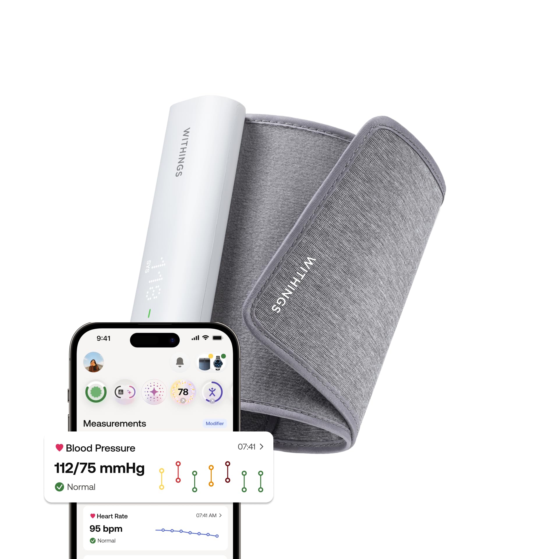 Withings BPM Connect - Tensiomètre Électronique à Bras, Tensiometre Bras, Appareil Pour Mesurer La Tension, Brassard Tensiometre - Synchronisation Wi-Fi et Bluetooth