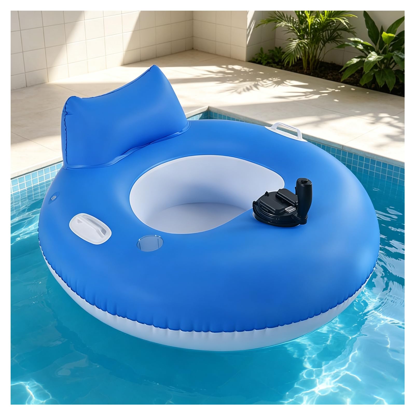 UPLTOE Rechargeable Motorised Pool Float – Inflatable Electric Lounger for Adults Circle