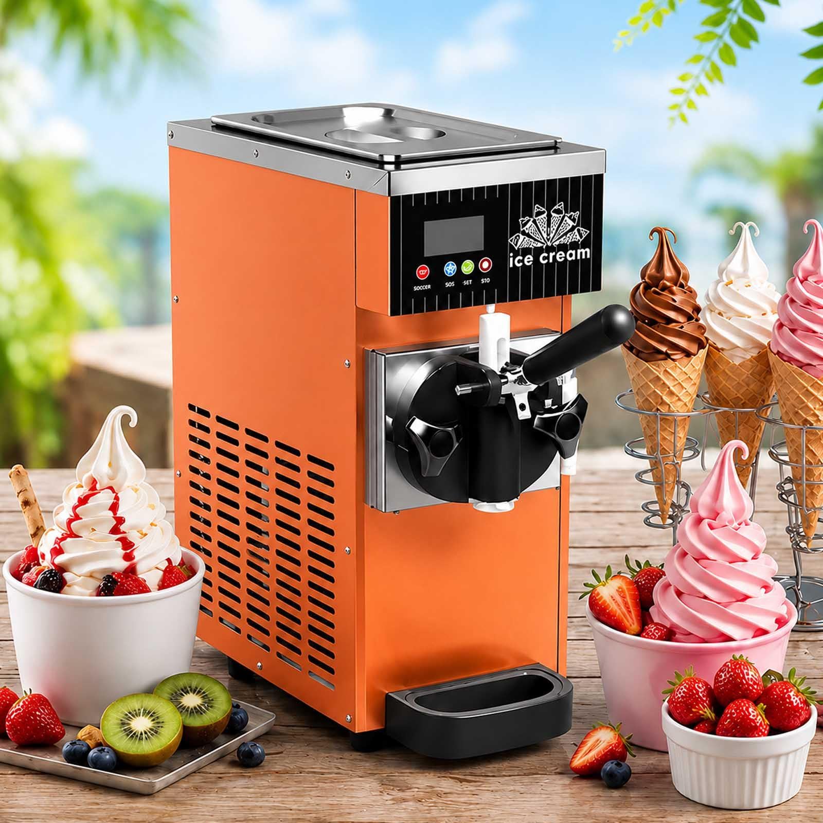 Heladera Comercial De Sobremesa Con Tolva De 2,5 L Y Pantalla Orange
