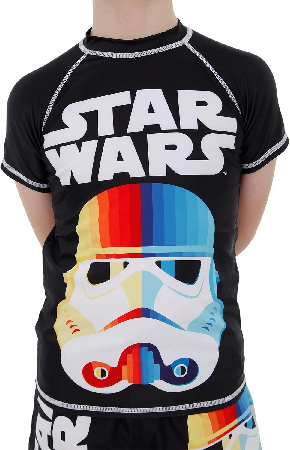 STAR WARS Boys Swimming Costume | 2 Piece Stormtrooper Swimsuit for Boys | Rash Guard and Swim Shorts
