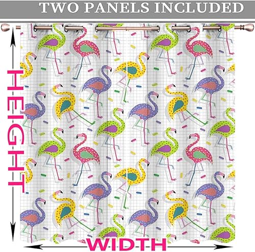 Miniatura 3 de Cortina de Flamingo para Dividir Habitacion, Divisor De Habitaciones Tela opaca 55 pulgadas de ancho por 72 pulgadas de alto