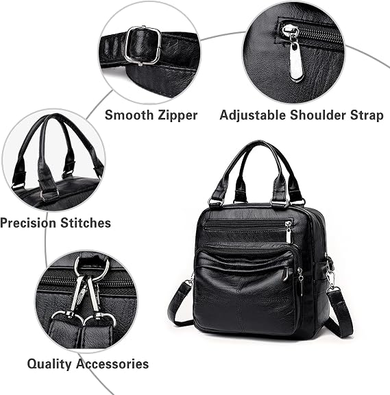 Fashion Backpack Women Shoulder Bag Leather Waterproof Handbags Bag Ladies Daypack Rucksack for Travel Work Dating Purple