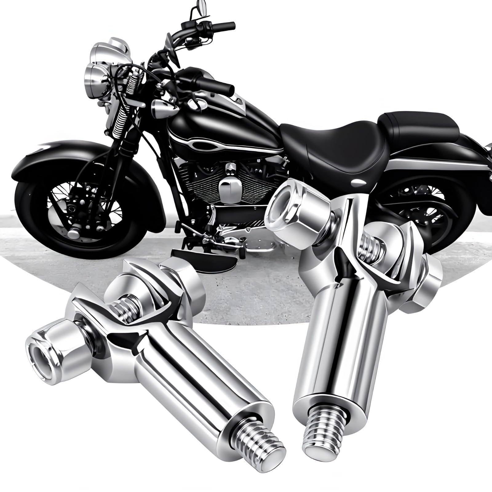 Chrome Passenger Foot Peg Support Mount Clevis Kit Compatible with Harley Softail 2000-2006 Fatboy Heritage Springer - Rear Footpeg Brackets Replacement 50942-00​