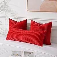 Vista 358 de UGASA - Juego de 2 fundas de almohada de terciopelo a rayas, funda decorativa para cojín con cremallera oculta para el hogar, sofá, dormitorio