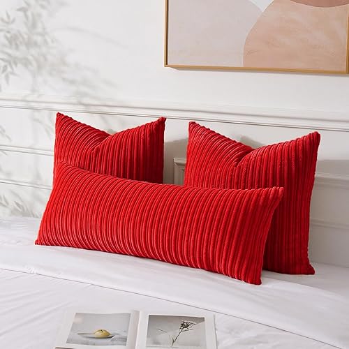 Miniatura 358 de UGASA - Juego de 2 fundas de almohada de terciopelo a rayas, funda decorativa para cojín con cremallera oculta para el hogar, sofá, dormitorio,