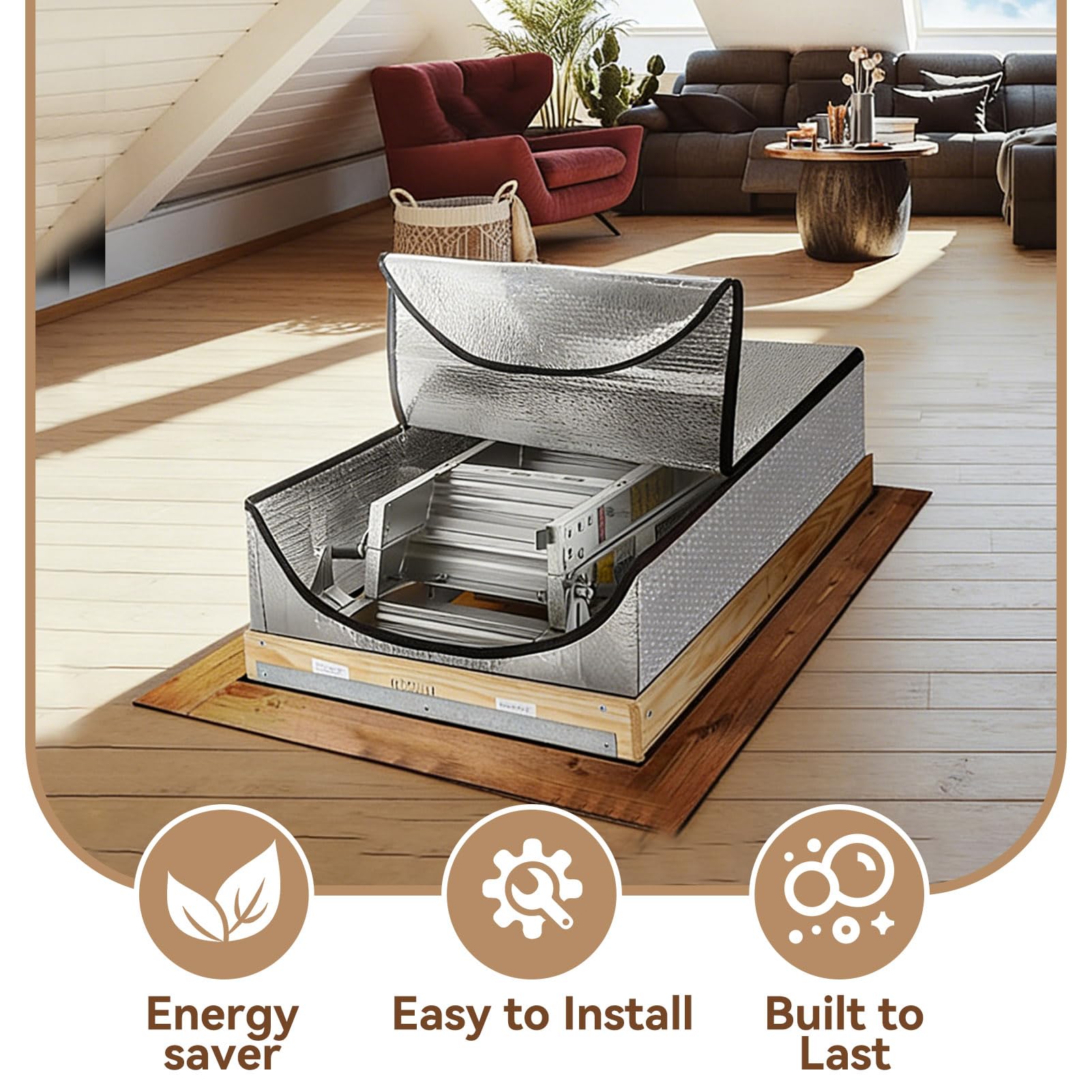 Dachbodentreppen Isolierung Abdeckung, 67x140cm/26,4x55,1 Zoll Aluminium Dachboden Treppe Isolierabdeckung Energiesparende Dachbodentreppen Leiter Isolator Down Isolator für Sommerhitze Winterkälte