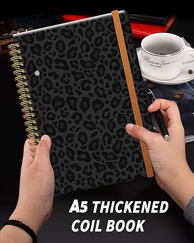 Miniatura 2 de Cuaderno de escritura en espiral a rayas, diario universitario forrado de tapa dura A5 para mujeres y niñas, encuadernación fuerte de doble alambre