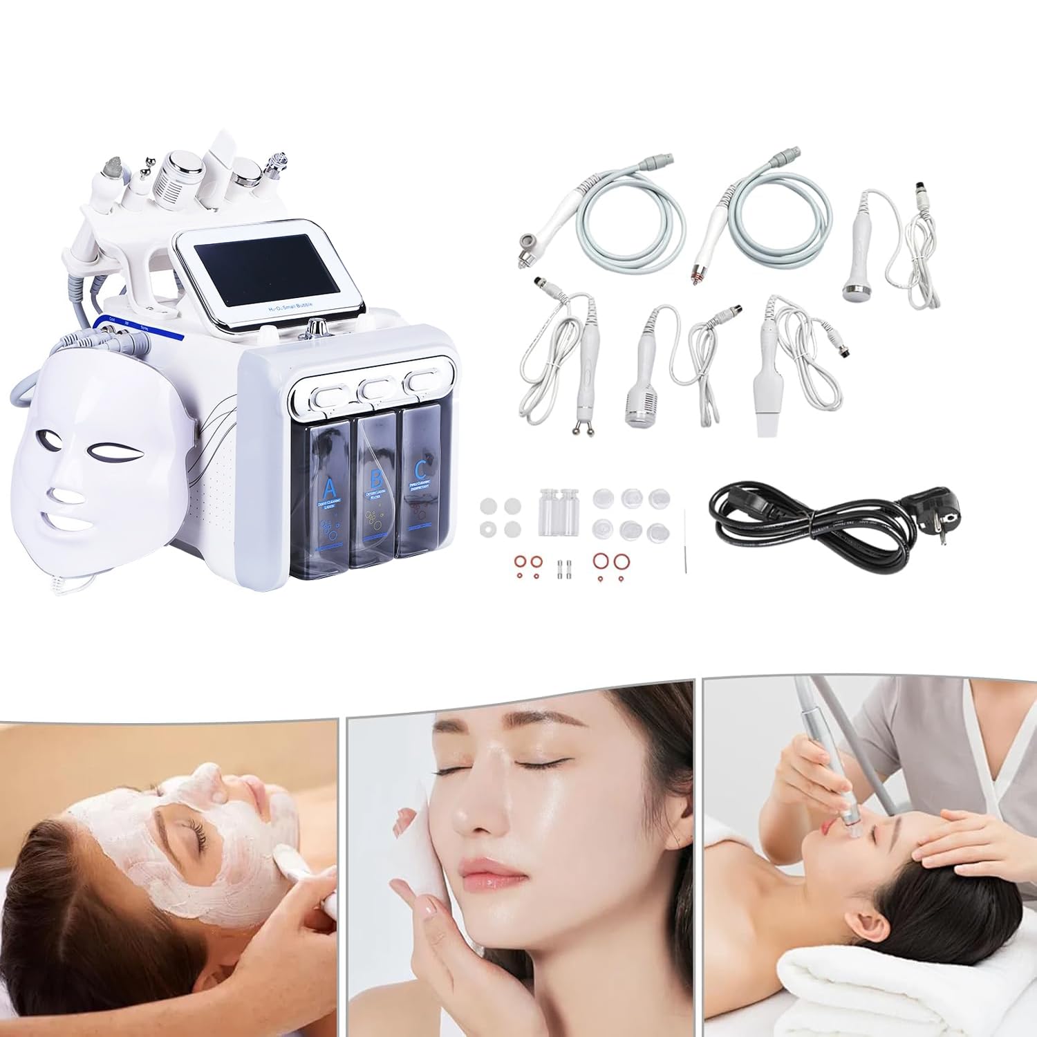 Hydrafacial Machine Professionnel 7 en 1 Faciale Hydrafacial Machine le Petit Appareil de Bulles Nettoyant Petit Appareil de Bulles éLiminer Les Rides Dermabrasion