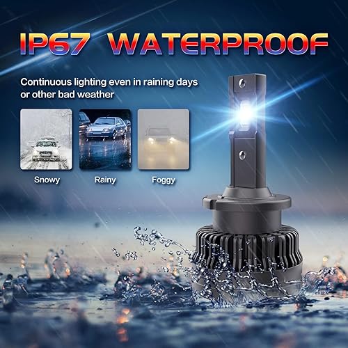 Miniatura 6 de Sinoparcel Bombilla LED D2S, 6000 K, 35 W, luces de repuesto HID de xenón de haz alto y bajo, 2 años de ancho, paquete de 2