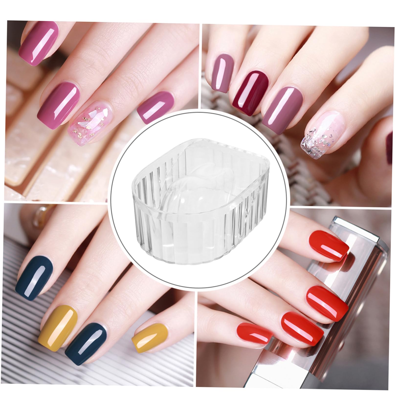 SHERCHPRY 4 Stück Maniküre Schale Transparent Nagellackentferner Schüssel Nagelpflege Handbad für Zuhause Nail Art Soak Bowl für Gelnägel Entfernen und Nagelpflege