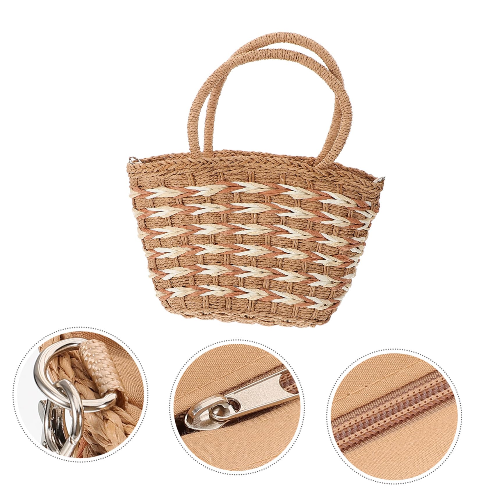 Woven Tote Bag in Corda di Carta Intrecciata, Capienza Ampia | Trama Mesh Hollow e Intrecciata, Borsa a Spalla da Donna per Shopping e Party, Atmosfera Estiva