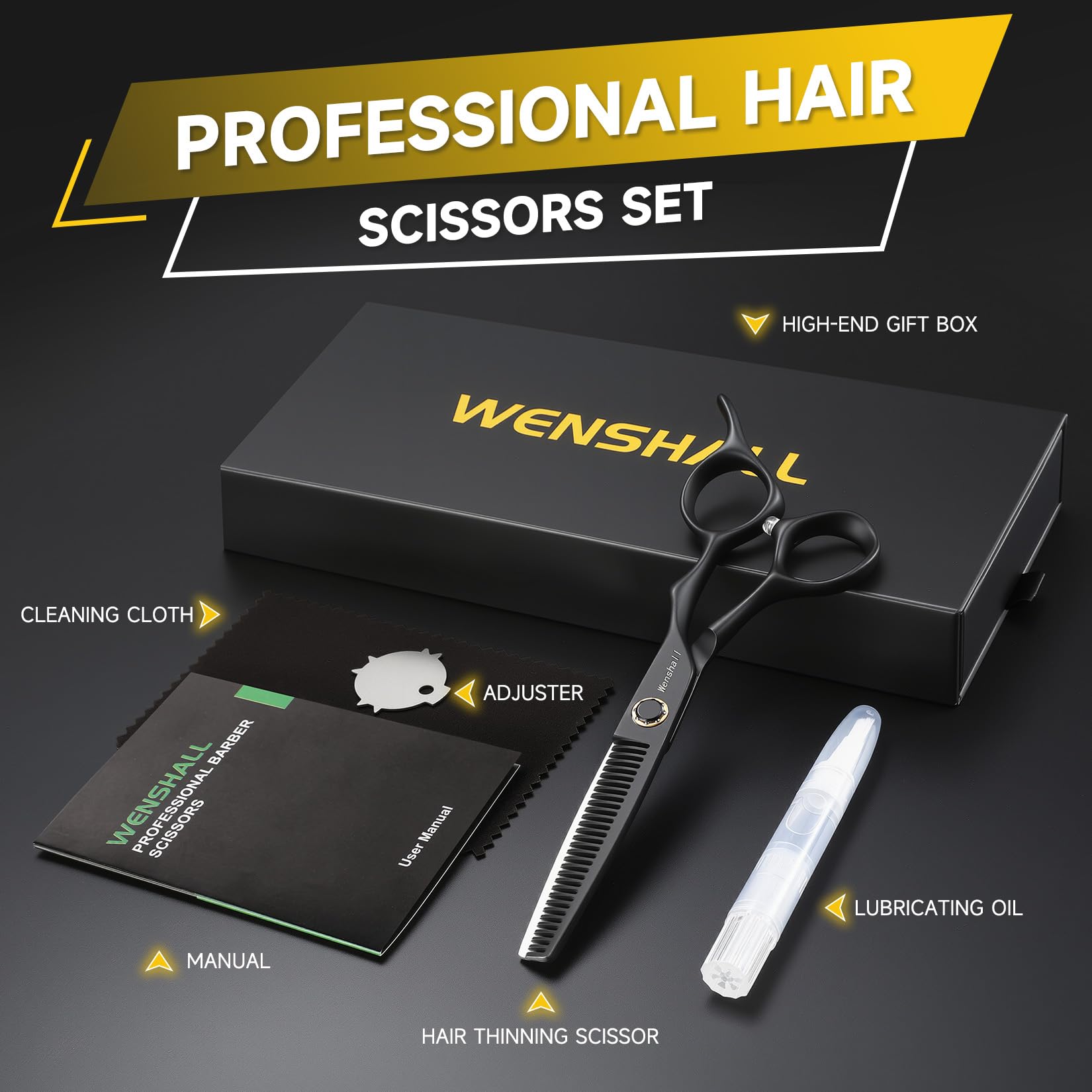 Wenshall Black Professional Hair Thinning Shears