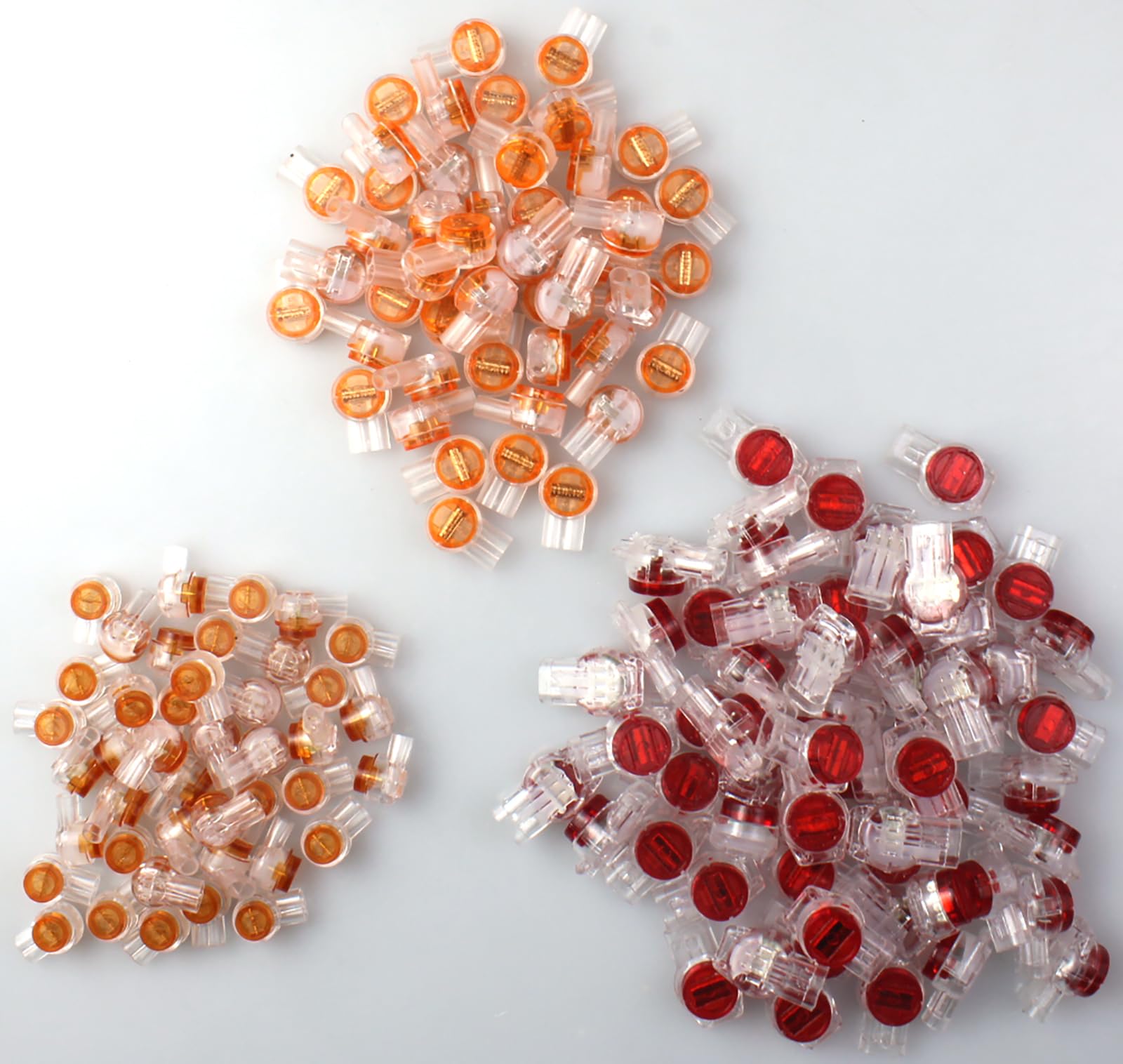 FDXGYH 150pcs Plastic Telephone Line Connector Waterproof Data Phone Wire Butt Splice Clear Network Cable Terminals(50pcs K1+50pcs K2+50pcs K3)