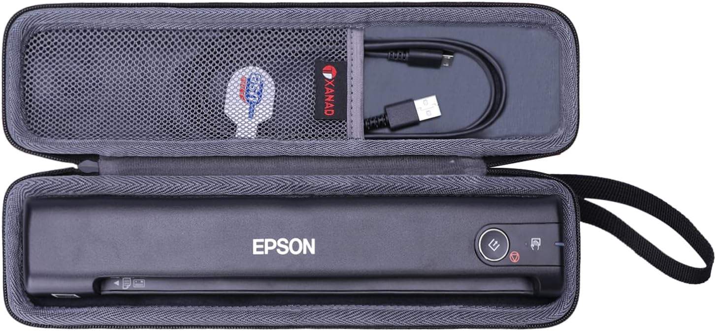 XANAD Hard Case for Epson Workforce ES-50 / ES-55R / ES-60W / ES-65WR / DS-30 / DS-70 / DS-80W Document Scanner (Case Only)