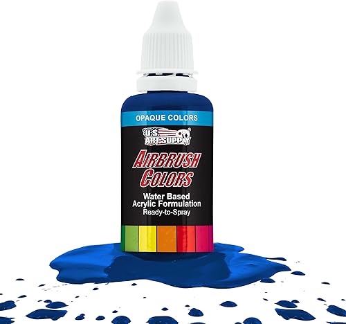 Miniatura 9 de U.S. Art Supply Pintura acrílica para aerógrafo de color morado oscuro, lista para rociar, botella de 1 oz, colores no tóxicos a base de agua de