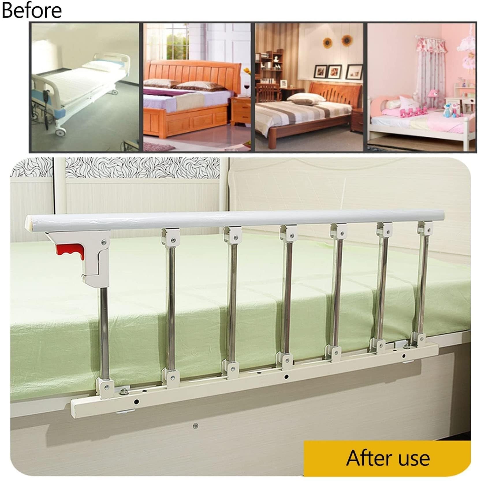 Barandillas de Cama Plegables, barandillas Laterales para Adultos Mayores, protección contra caídas de barandillas de Cama, barandillas de Cama portátiles médicas, Dispositivos de