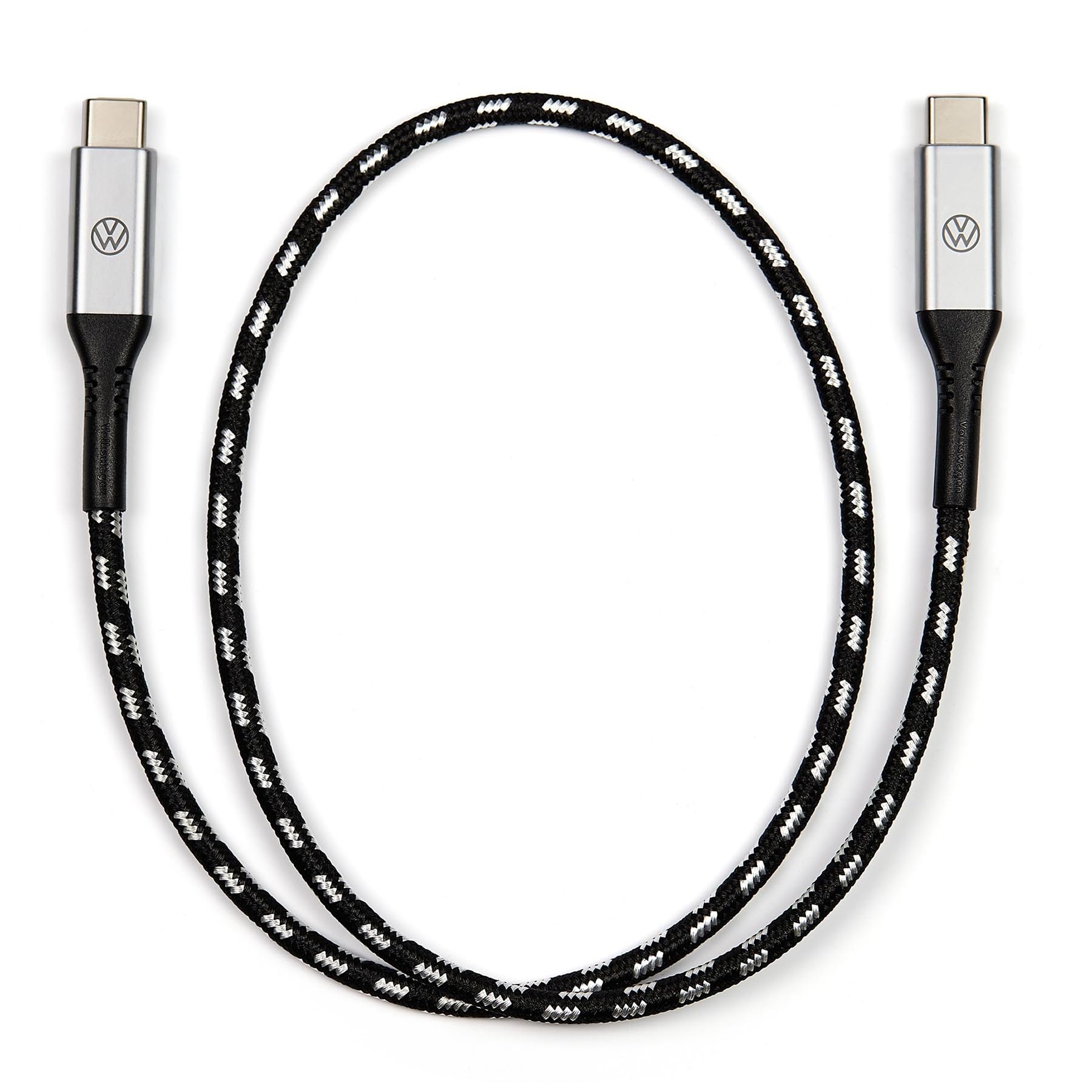 Volkswagen 000051446CB Premium - Cavo di ricarica USB-C a USB-C, 50 cm, con logo VW illuminato, colore: Nero