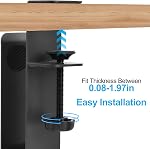 No-Drill Desk Side Laptop Mount, Adjustable Metal Hanging Stand, Space-Saving Holder for Laptops, Books, Documents & Cables