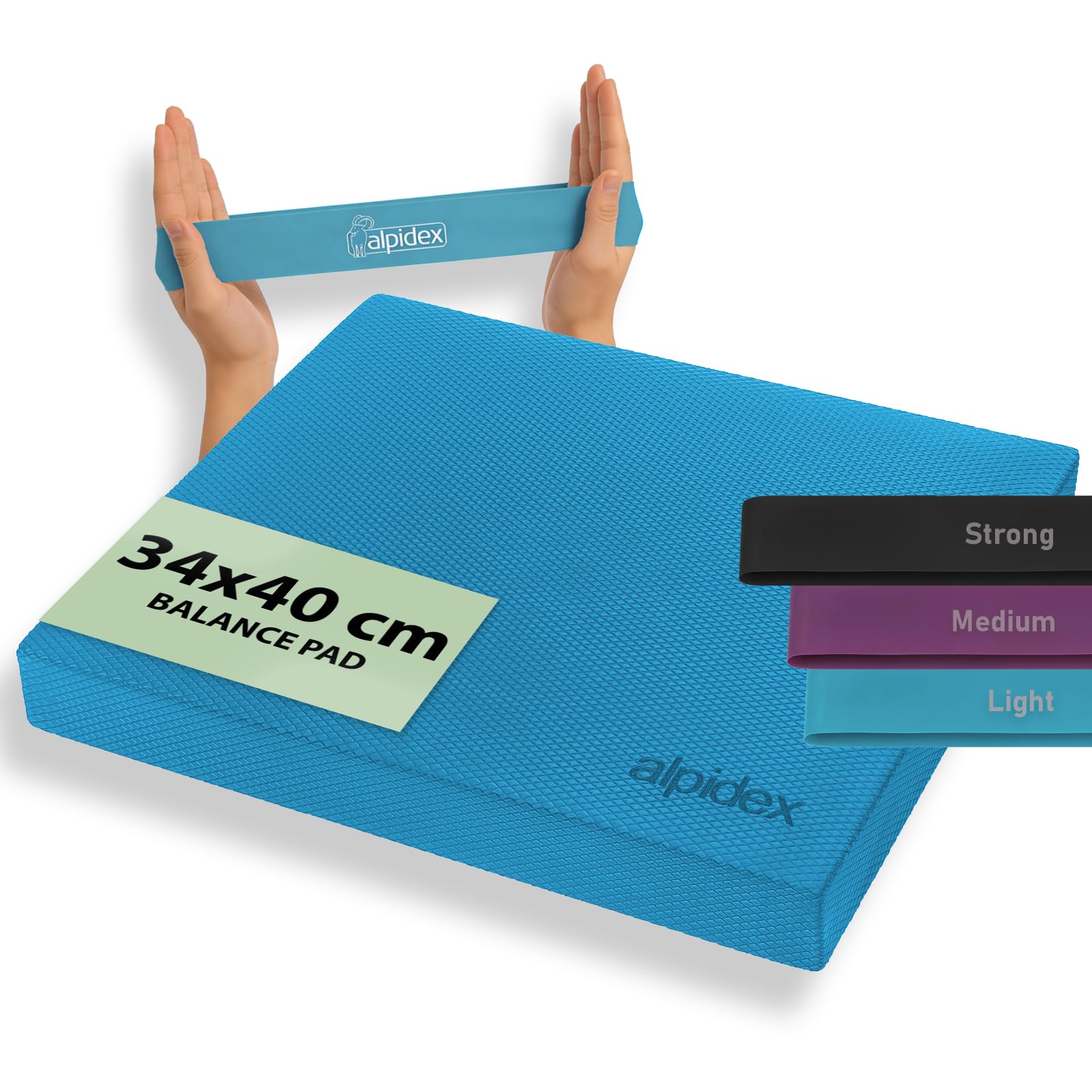 ALPIDEX Balance Pad Tappetino Propriocettivo 3 Fasce Elastiche Tavola Propriocettiva Schiuma Pilates Yoga Allenamento