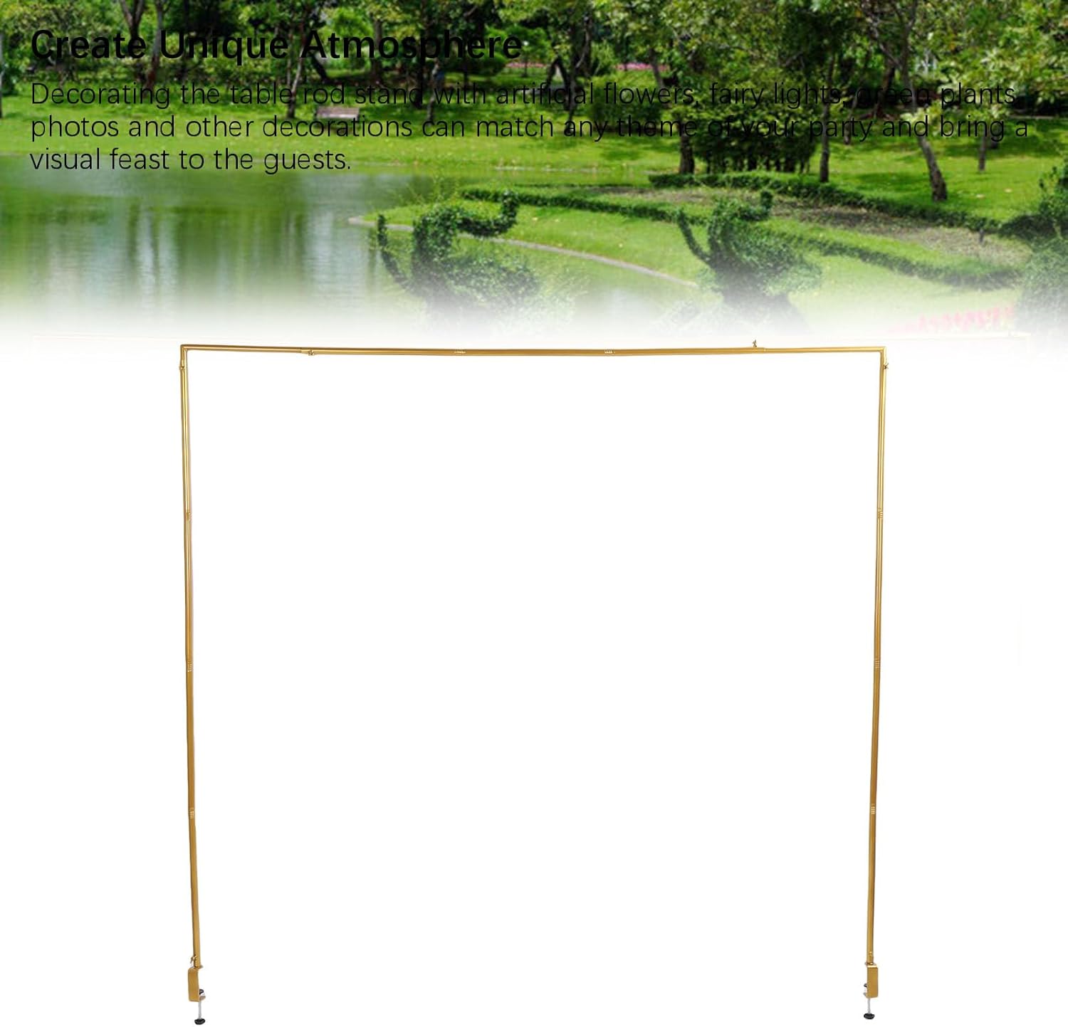 テーブル上ロッドスタンド クランプ付き、長さ46～100インチ、高さ29～55インチに調節可能 テーブルアーチスタンド、テーブルバル