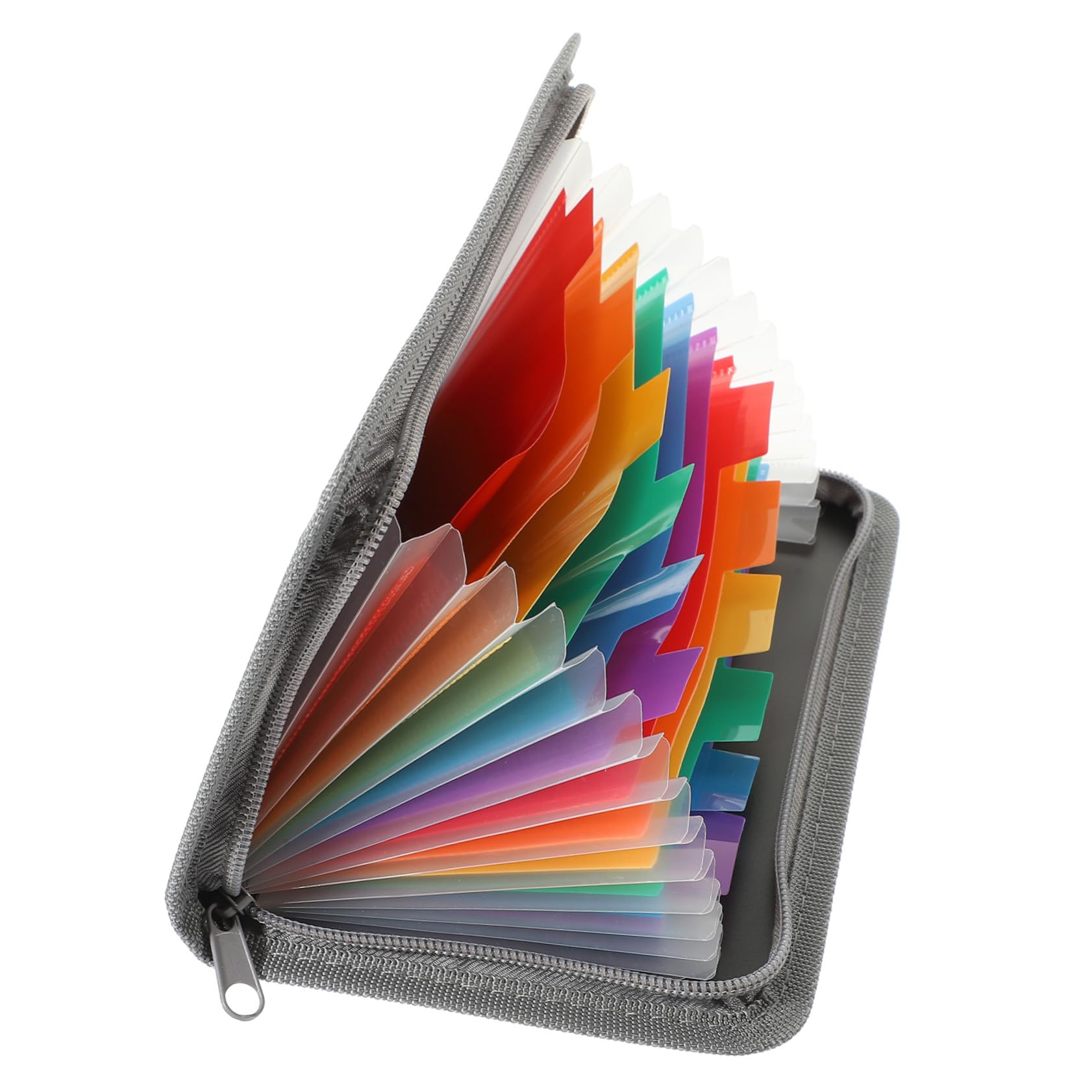 Angoily 7 Stück Akkordeon Ordner Mini Erweiterbar Kleiner Transparenter Dokumentenhalter Mehrschichtiger Datei Organizer mit Regenbogenbesatz Leichter Aktentaschen Organizer für Büro und