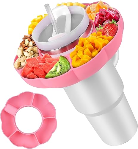 Tazón para aperitivos Stanley de 40 onzas con asa, bandeja de aperitivos compatible con Stanley Cup de 40 onzas con asa, anillo reutilizable para