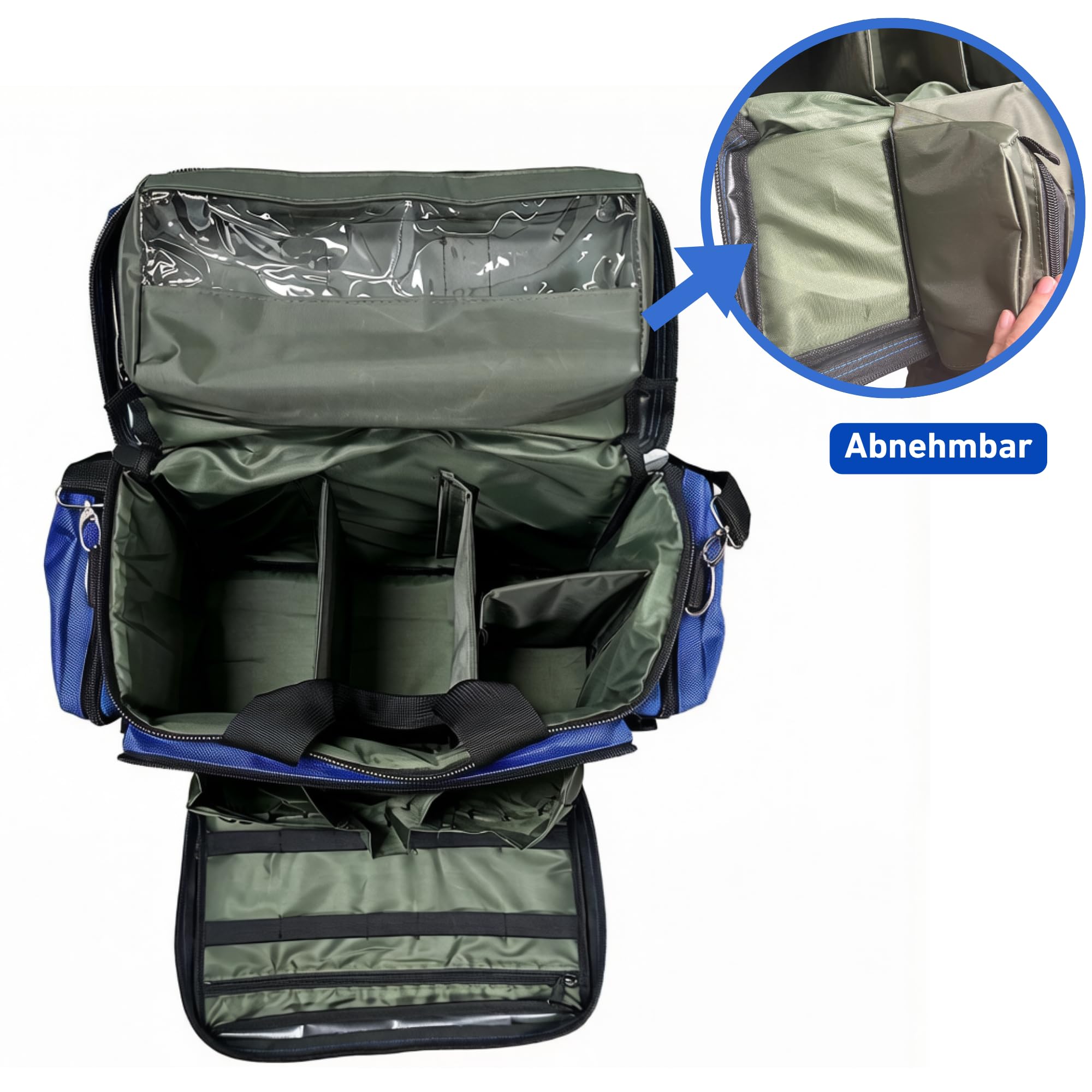Borsa di pronto soccorso vuota grande, borsa di emergenza vuota, borsa sanitaria per assistenza domestica, medico, viaggi ed emergenze (blu)