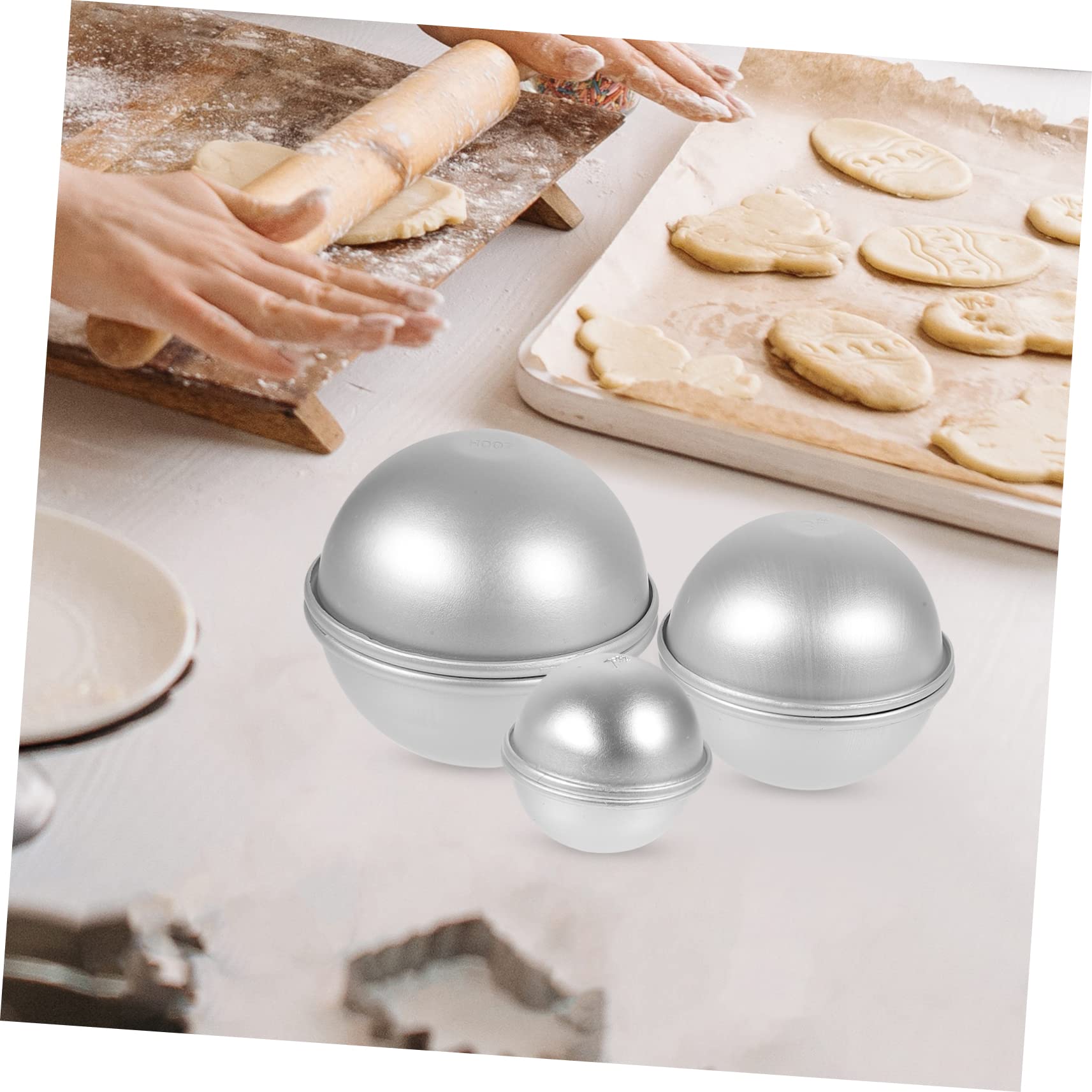 SEWACC Lot de 12 Moules en Alliage D'aluminium Demi-sphériques pour Bricolage, Moule à Pâtisserie Facile à Ranger, pour DIY et Création de Bombes de Bain